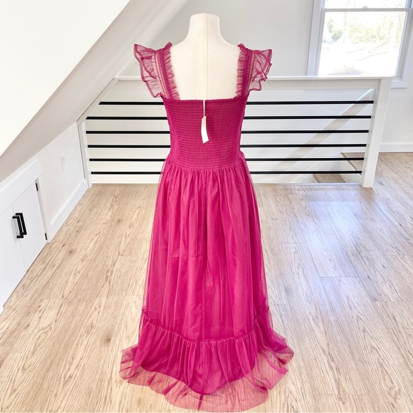 Tulle gown NWT S L Melloday Fuchsia, purple, pink tulle maxi dress - Picture 4 of 8